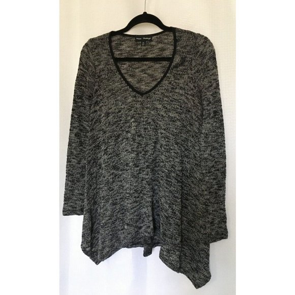 Mason Mackenzie Sweater Black White White Knit Top Size Medium SW1 - Picture 1 of 7